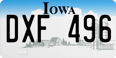 IA license plate DXF496