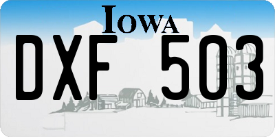 IA license plate DXF503