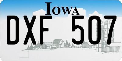 IA license plate DXF507