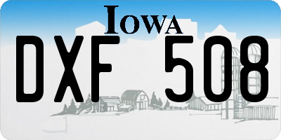 IA license plate DXF508