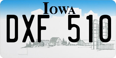 IA license plate DXF510