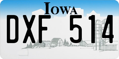 IA license plate DXF514