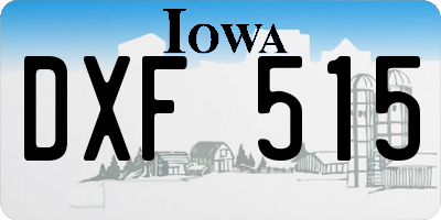IA license plate DXF515