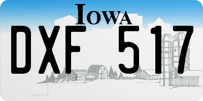 IA license plate DXF517