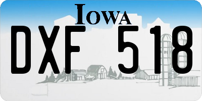 IA license plate DXF518