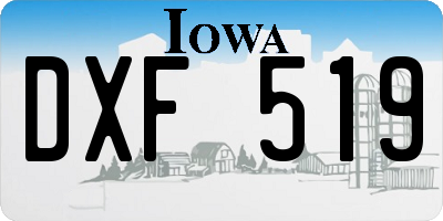 IA license plate DXF519