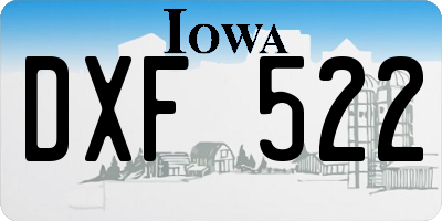IA license plate DXF522