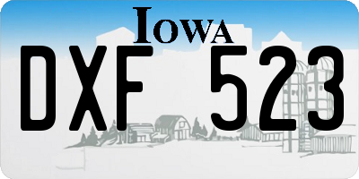 IA license plate DXF523