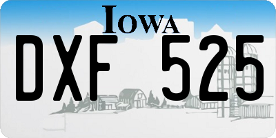 IA license plate DXF525