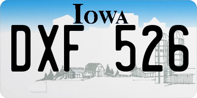 IA license plate DXF526