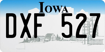 IA license plate DXF527