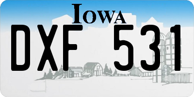 IA license plate DXF531