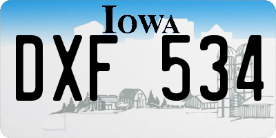 IA license plate DXF534