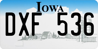 IA license plate DXF536