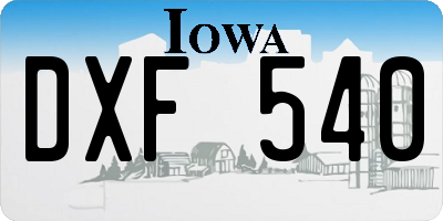 IA license plate DXF540