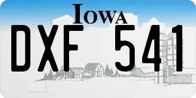 IA license plate DXF541