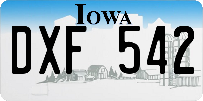 IA license plate DXF542
