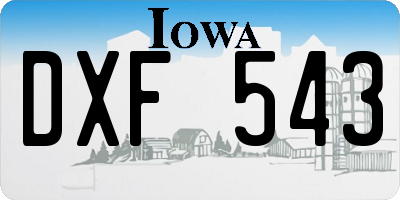 IA license plate DXF543