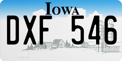 IA license plate DXF546