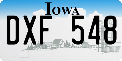 IA license plate DXF548