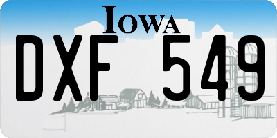 IA license plate DXF549