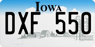 IA license plate DXF550