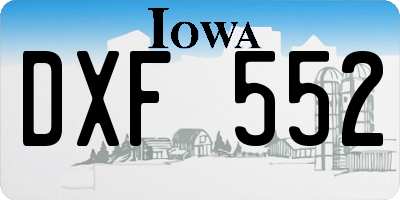IA license plate DXF552