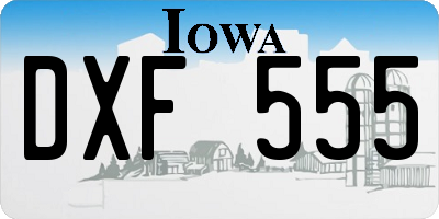 IA license plate DXF555