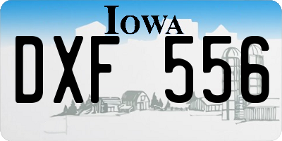 IA license plate DXF556