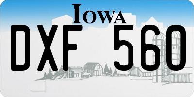 IA license plate DXF560