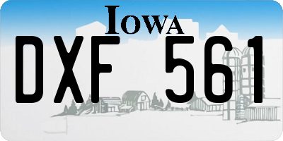 IA license plate DXF561