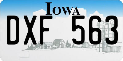 IA license plate DXF563