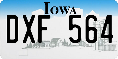 IA license plate DXF564