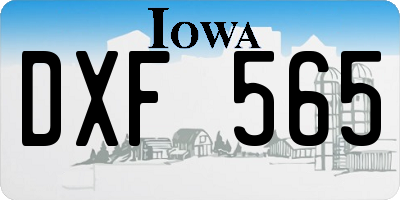 IA license plate DXF565