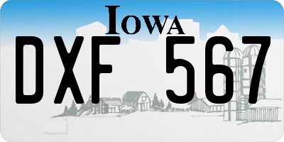 IA license plate DXF567