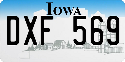 IA license plate DXF569