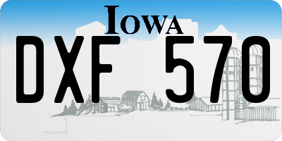 IA license plate DXF570