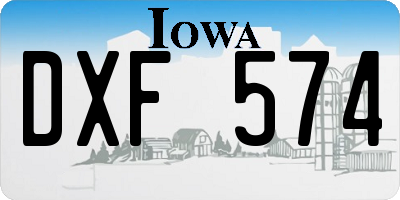 IA license plate DXF574