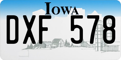 IA license plate DXF578