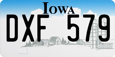 IA license plate DXF579