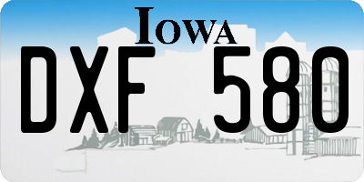 IA license plate DXF580