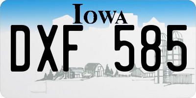 IA license plate DXF585