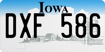 IA license plate DXF586