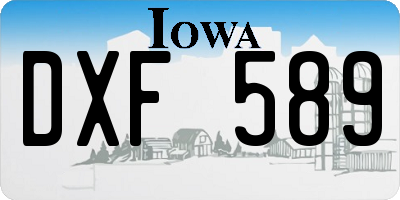 IA license plate DXF589