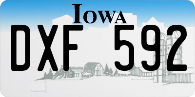 IA license plate DXF592