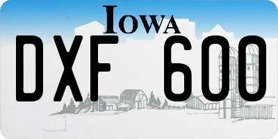 IA license plate DXF600