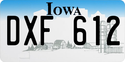 IA license plate DXF612