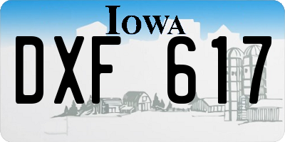 IA license plate DXF617