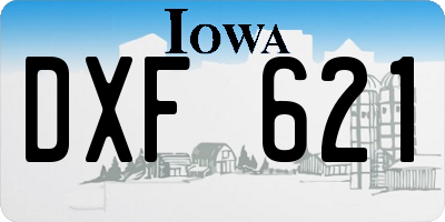 IA license plate DXF621