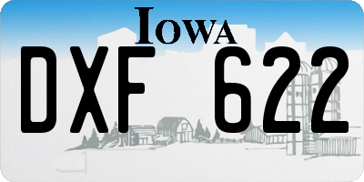 IA license plate DXF622